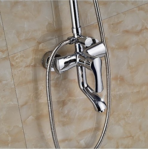 Robinet de douche mural avec pommeau à main et flexible 150 cm