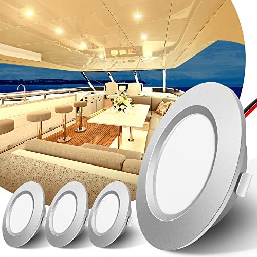 6 Pack RV Boat Recessed Ceiling Light 12V LED Puck Light Hole Puncher Full Alum - View #11