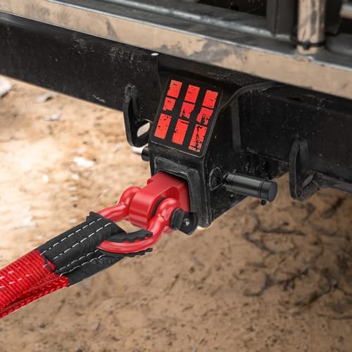 Nilight Anti-Theft Shackle Hitch Receiver 2Inch 45000 LBs Breaking Strength 3/4" Anti-Theft D Ring Shackle 5/8" Trailer Hitch Lock Pin Heavy Duty Solid Towing Kit for Trucks Off Road (Red) by Nilight - Image 9