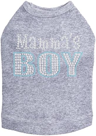 Mama's Boy Dog Shirt S Gray