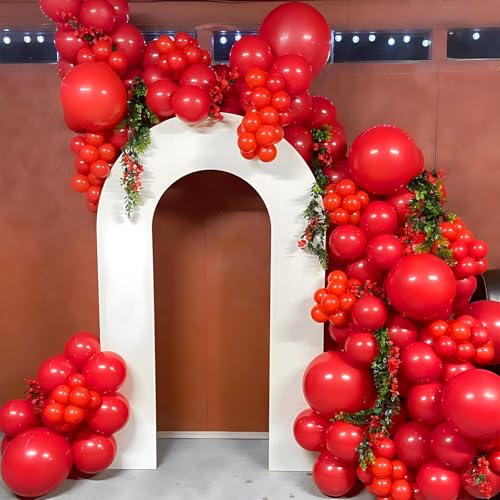 Miniatura 4 de Unisun Globos Rojos, 130 Piezas Globos Rojos Kit Arco Guirnalda, 5 10 12 18 Pulgadas Globo Rojo Para Niños Hombres Mujeres Niñas Bodas Cumpleaños Fiestas Navidad Aniversarios Decoraciones