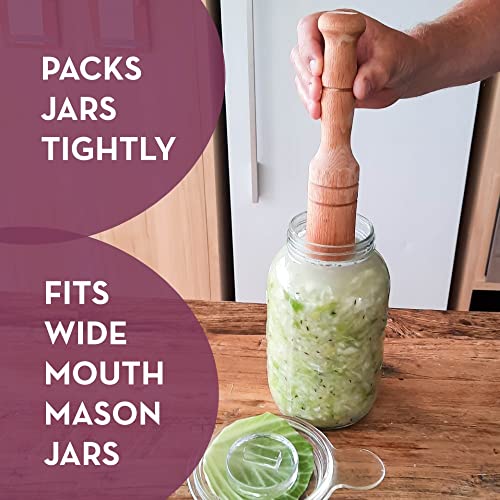 Sauerkraut Pounder - Solid Wooden Tamper For Sauerkraut Kimchi And Meat Tenderizing #TOP2