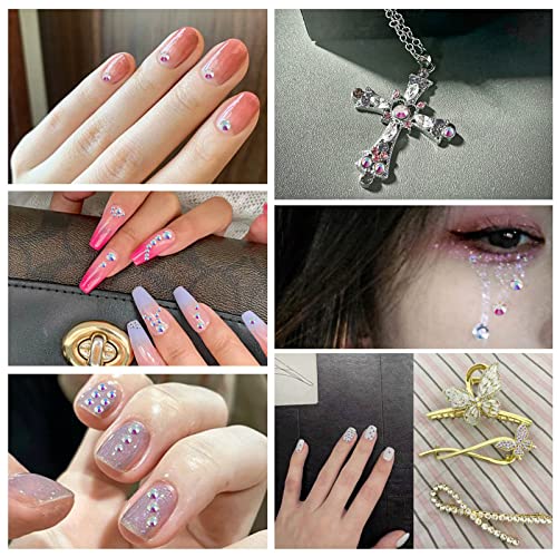 Image of Beadsland Flatback Rhinestones, Transparent AB, 8300pcs Mixed 10 Sizes | Crystal Rhinestone Round, for Crafts Nails,With Wax Pencil and Tweezers Kit , SS3-SS30