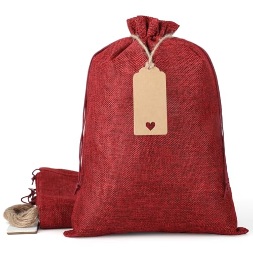 Tapleap Burlap Drawstring Bags 10x14 inches