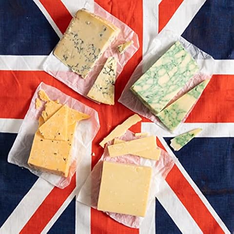 igourmet British Cheese Assortment - Includes 4 Impressive English Cheeses: British Cheddar Cheese, Crumbly Blue Stilton Cheese, English Derby Cheese, and The Incredible Cotswold Cheese Cover