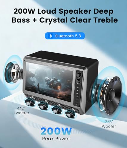 Image of Feihe 15.6 inch Small Smart TV Built-in Bluetooth Speaker System, 200W Peak Power, 1080P FHD Smart Television with Wi-Fi /HDMI /USB /AUX for Home Entertainment & Camping