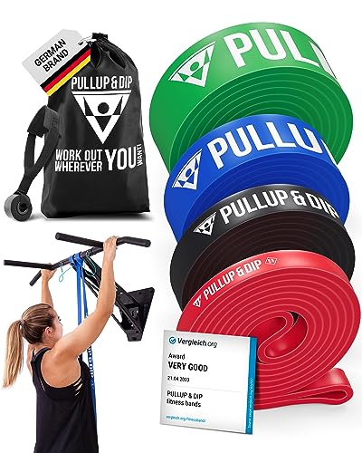 PULLUP & DIP Banda Elástica de Resistencia, Banda de Dominadas, Bandas Fitness, Pull-up Bands (Extra Ligero (Rojo))