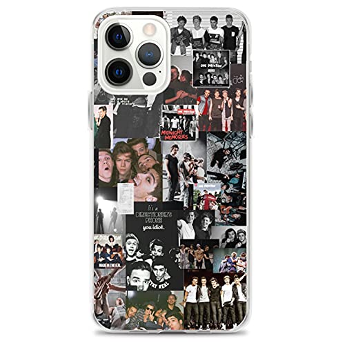 Compatible with iPhone 12 Mini Case One Music Direction Collage Transparent TPU Soft Print Silicone Shockproof Protective Phone Case Cover
