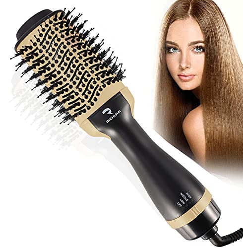 Richlam Hot Air Brush,Blow Hair Dryer Brush, One Step Hair Dryer and volumizer with Salon Negative Ionic for Straightening, Curling, Professional Brush Hair Dryers for Men and Women