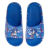 Josmo Kids Sonic Slide Open Toe - Boys Sandals Sonic the Hedgehog SlipOn Slides - Blue (size 13 little kid)