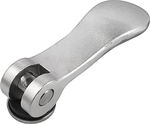 Kipp 04232-1120A2X50 Stainless Steel Cam Levers with 1/4-20" External Thread, Inch, Electrolytic Polished Finish, 50 mm Screw Length, Size 1