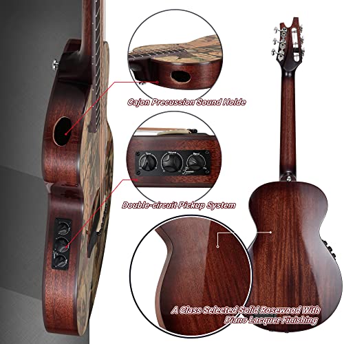 MOOZICA Guitare électrique de 91,4 cm – Acoustique – Guitare électrique professionnelle – Cajor – Guitare maître… - Les Beatles, Paul McCartney, John Lennon, RIngo Starr, George Harrison MOOZICA Guitare électrique de 91,4 cm - Acoustique - Guitare électrique professionnelle - Cajor - Guitare maître… – Image 6