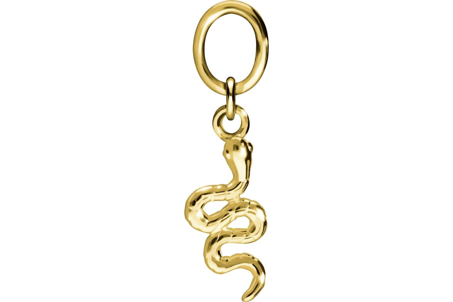 PIERCINGLINE 18 Karat Gold (750 er) Anhänger für Clicker Bauchnabelpiercing Creolen SCHLANGE Piercing Gelbgold