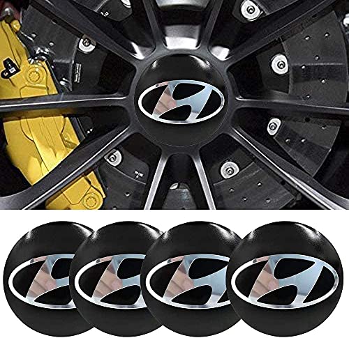 JYHZY 4 PCS 56mm Wheel Center Cap Sticker Wheel Emblem Badge Logo Stickers Wheel Hub Caps Center Cover ABS Material Fit Hyundai Wheel Center Accessories (Hyundai)