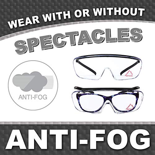 Safe Handler Duarte Premium Over The Glass Safety Glasses; Ansi Z87.1 Impact Resistant Polycarbonate Wraparound Lenses, With Anti-Fog & Anti-Scratch, Uv400 Protection #TOP1