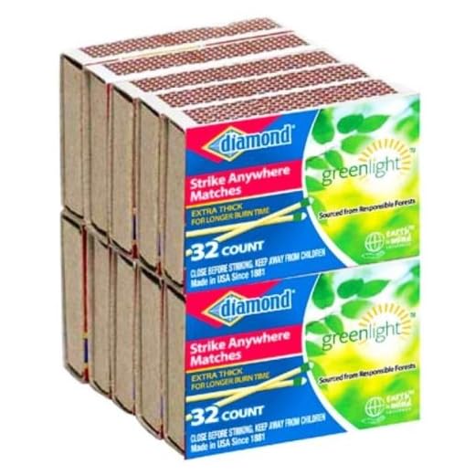 Strike Anywhere Matches Pack of 10 Boxes (32 Small Matches, per Box)