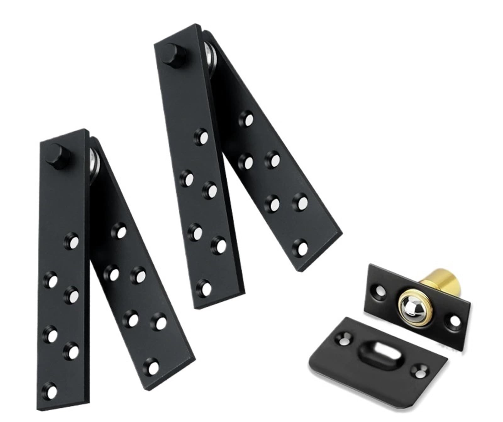 Uyzndkvsi Black 2Pcs Stainless Steel 360 Degrees Rotation Ball Bearing Mount For Wooden Door Hinges(Black)