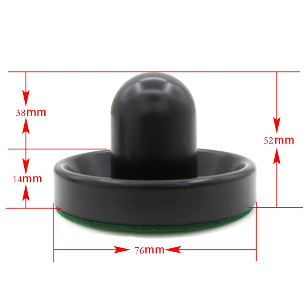 Set da 4 Pezzi per Hockey da Tavolo 76 mm 4 cursori per Air Hockey con 4 Flanella 8 Dischi - Nero