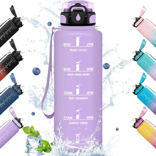 Honeyholly Water Bottle, 1.5L Water Bottle, Motivational Water Bottle With Straw, Gym Water Bottle, Leak Proof, Water Bottle For School, Gym, Camping,