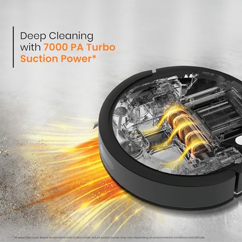 Image of Eureka Forbes SmartClean Auto Bin Turbo, 7000Pa HyperSuction Robotic Vacuum Cleaner (40 Days Hands-Free Cleaning) | LiDAR 3.0 & Quick Home Mapping | Wet Mopping | 3-Hour Run Time | Smart App Control