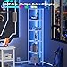 Furnulem 6 Tier Corner Shelf with LED Light, 67.5” Tall Standing Shelf Organizer, White Narrow Bookshelf with Storage Rack for Wall Corner, Living Room, Bedroom, Metal Frame, Wood Display Shelf