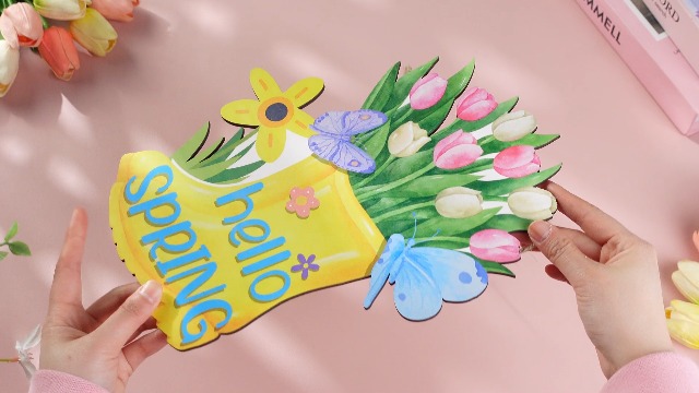 Amazon.com: Hello Spring Door Sign Colorful Tulip Flowers Spring