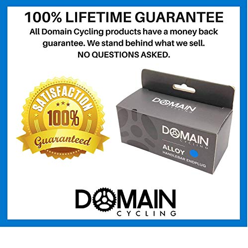 Domain Cycling Aluminum Bike Handlebar Bar End Plugs, Expanding Adjustable Locking Caps, Road Bicycle Grip Mountain BMX MTB Fixie (Blue) - Thumbnail 3