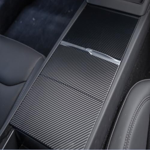 ernica Center Console Wrap Carbon Fiber Texture for Tesla Refresh Model 3 2024-2026 and Model Y Juniper 2025-2026,Console Cover for Tesla Interior Decor Accessories