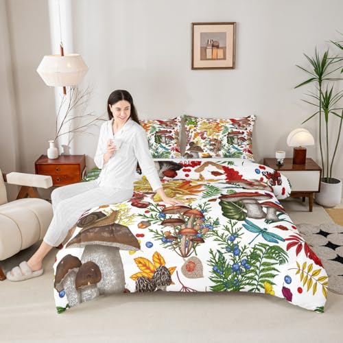 Castle Fairy Nature Burgundy Plant Snail Bed Comforter Set