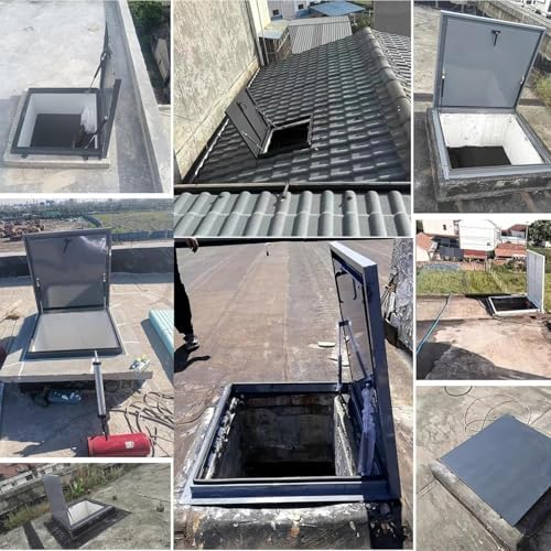 Roof Ventilation Escape Hatch - 100x100cm Attic Access Cover, Rain Protection for Loft & Basement, Durable Floor Hatch for Easy Access & Efficient Airflow