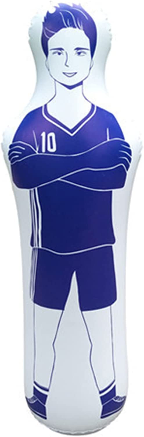 1.6m Gonflable Football Formation Objectif Gardien, Stand Tumbler PVC De Football Gonflable Mannequin De Formation, pour la Pratique du Football et Dribble Mur Passant Exercices (Bleu)