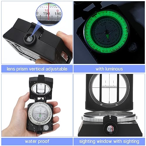 Yeaqee 8 Pcs Land Navigation Kit Includes 5 Military Map Markers Lensatic Military Compass Coordinate Scale and Protractor Pace Beads Counter for Camping, Mountaineering, Climbing, Adventure - Image 3