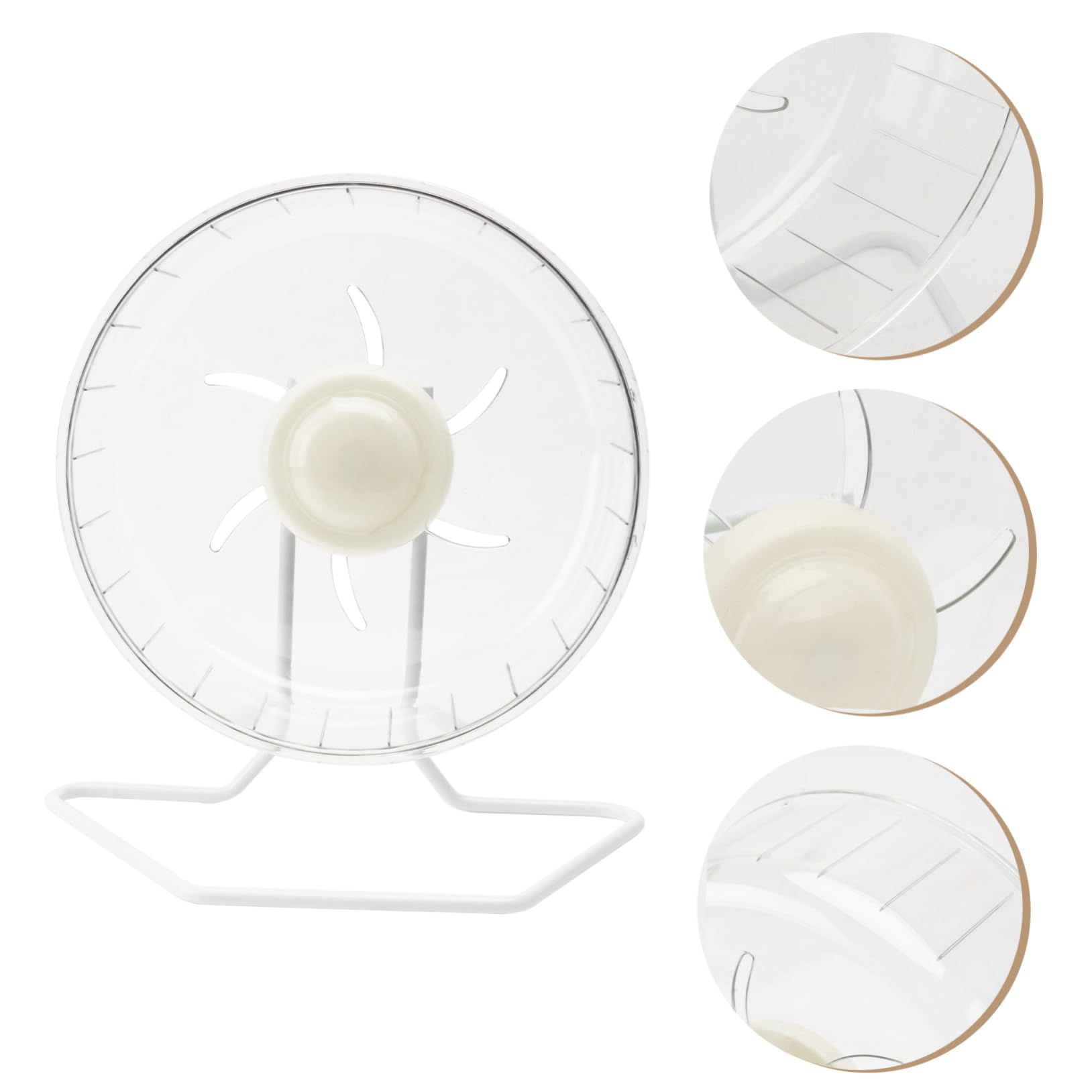 Roue d'exercice pour Hamster Silencieuse en Plastique et Fer, Blanche
