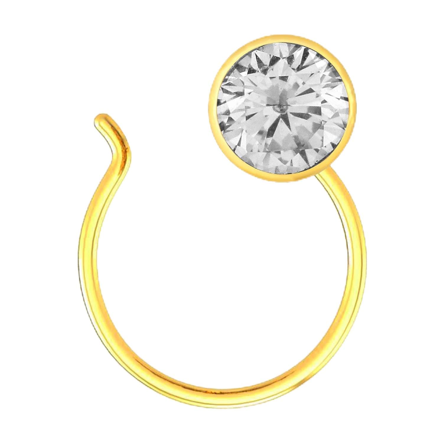 Premokshi Ornaments & Diamonds Pure Yellow Gold 14K(585) Single Diamond Nose pin For Women and Girl (Color Name: White) (B09TTQPQ5R) Amazon Price History, Amazon Price Tracker