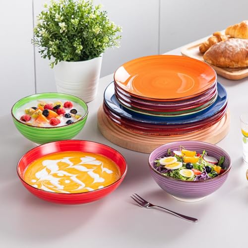 Image of vancasso Bonita Dinnerware Sets, 24 Pieces Multicolor Stoneware Dinner Set