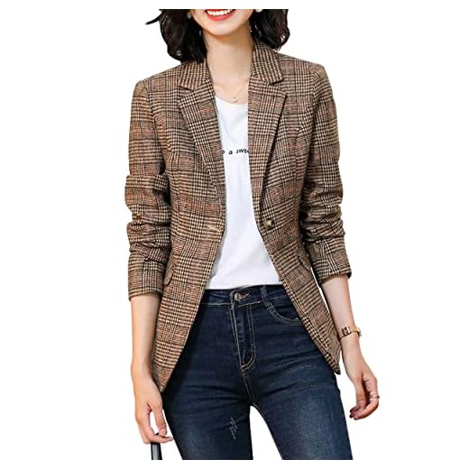 17+ Fall Outfit Ideas for Women That Always Look Stylish Oversized checkered blazer
