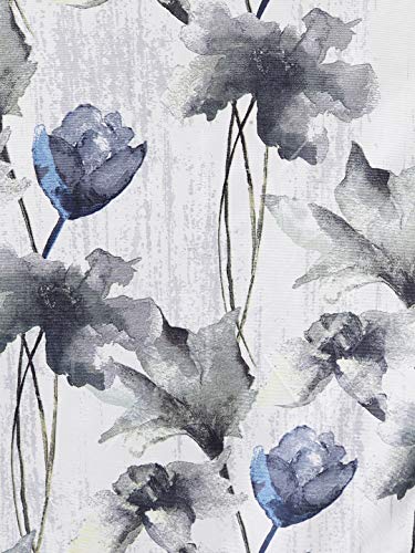 Image of Home Sizzler Abstract Flower 4 Piece Grey Long Door Curtain, 9 feet