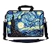 Meffort Inc 15 15.6 inch Neoprene Laptop Bag Sleeve with Extra Side Pocket, Soft Carrying Handle & Removable Shoulder Strap for 14" to 15.6" Size Notebook Computer - The Starry Night