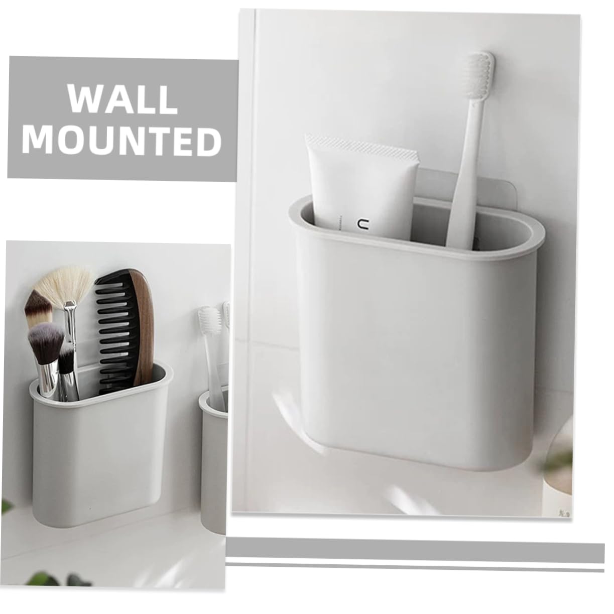 IMIKEYA Lot De 5 Boîtes De Rangement Murales pour Salle De Bain d'angle Support Mural pour Brosse À Dents Organisateur 2 Pièces X 5
