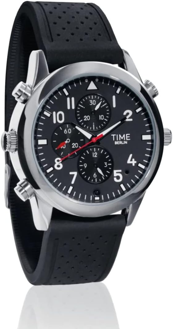 Angled view of the Time Berlin Montre SD watch, showing side buttons