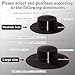 YEAJOIN Fashion Classic Black Fedora Flat Hat Medium Size, Wide Brim Jazz Hats Church Derby Cap for Women and Men
