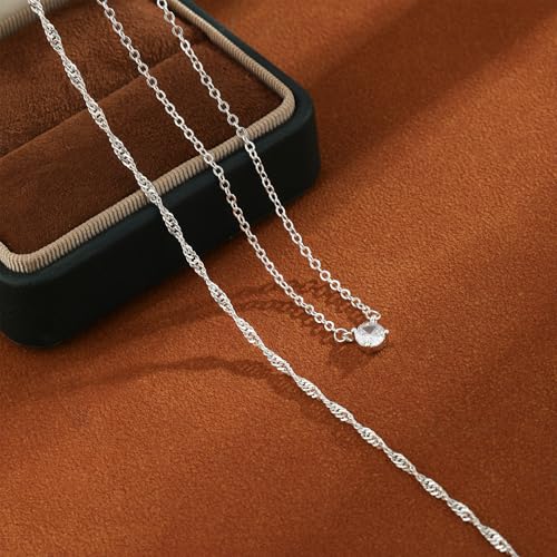 Gold Necklace for Women 14K Gold/Silver Plated Choker Diamond Necklace Set for Women Simple Dainty CZ Gold Chain Trendy Jewelry Accessories4