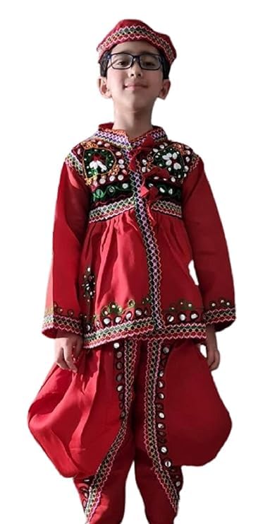 Gujrati Garba Boy State Theme Red Colour Fancy Dress Costume For ...