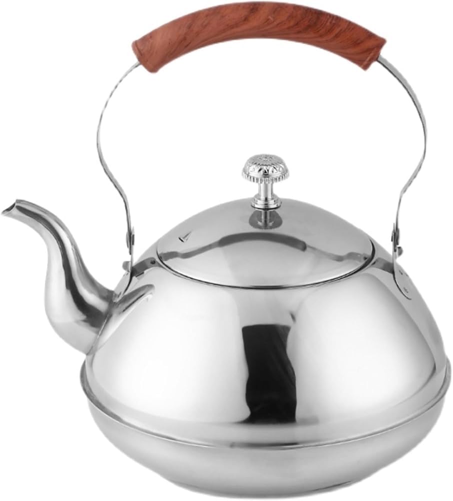 Gwizdający czajnik do herbaty ze stali nierdzewnej z uchwytem zapobiegającym oparzeniom, szybki czajniczek do herbaty, kawy, gorącego kakao, działa na indukcyjnej kuchence elektrycznej