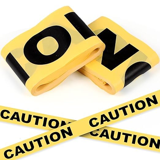 Emma 40 Meters Crime Scene Tape - 2 Rolls Bright Yellow Caution Barricade Tape for Halloween, Christmas, Wedding & Indoor Decor