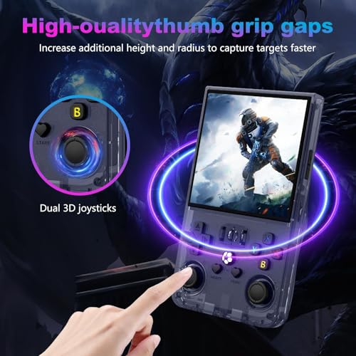 Image of R36MAX Retro Handheld Game Console, 4.0 Inch 720x720 IPS Screen, 64GB Built-in 18,000+ Classic Game, Portable Hand Held Open Source Linux System, 4000mAh Battery Retro Gaming Console(Gray 64GB)