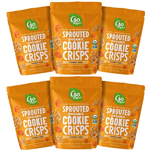 Go Raw Organic Cookie Crisps, Carrot Cake, 3 oz. Bags (Pack of 6) â€” Superfood | Paleo | Gluten Free Snack Crisps | Vegan