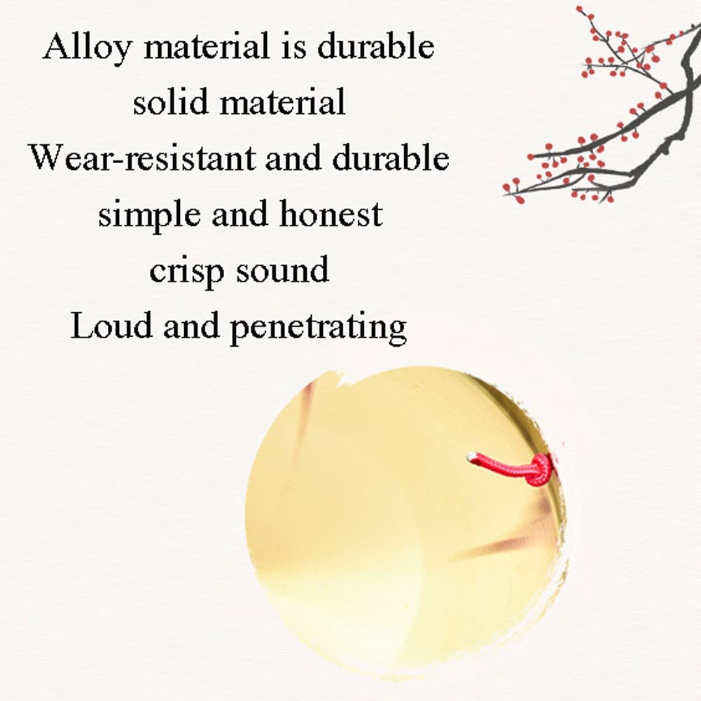 Instrumento Chino, Gong de latón Gong Chino de Bronce Feng Shui Chino Gong de latón, Gong Mini Gong Gong Grande con Soporte Mini Gong Escritorio Latón(42cm)