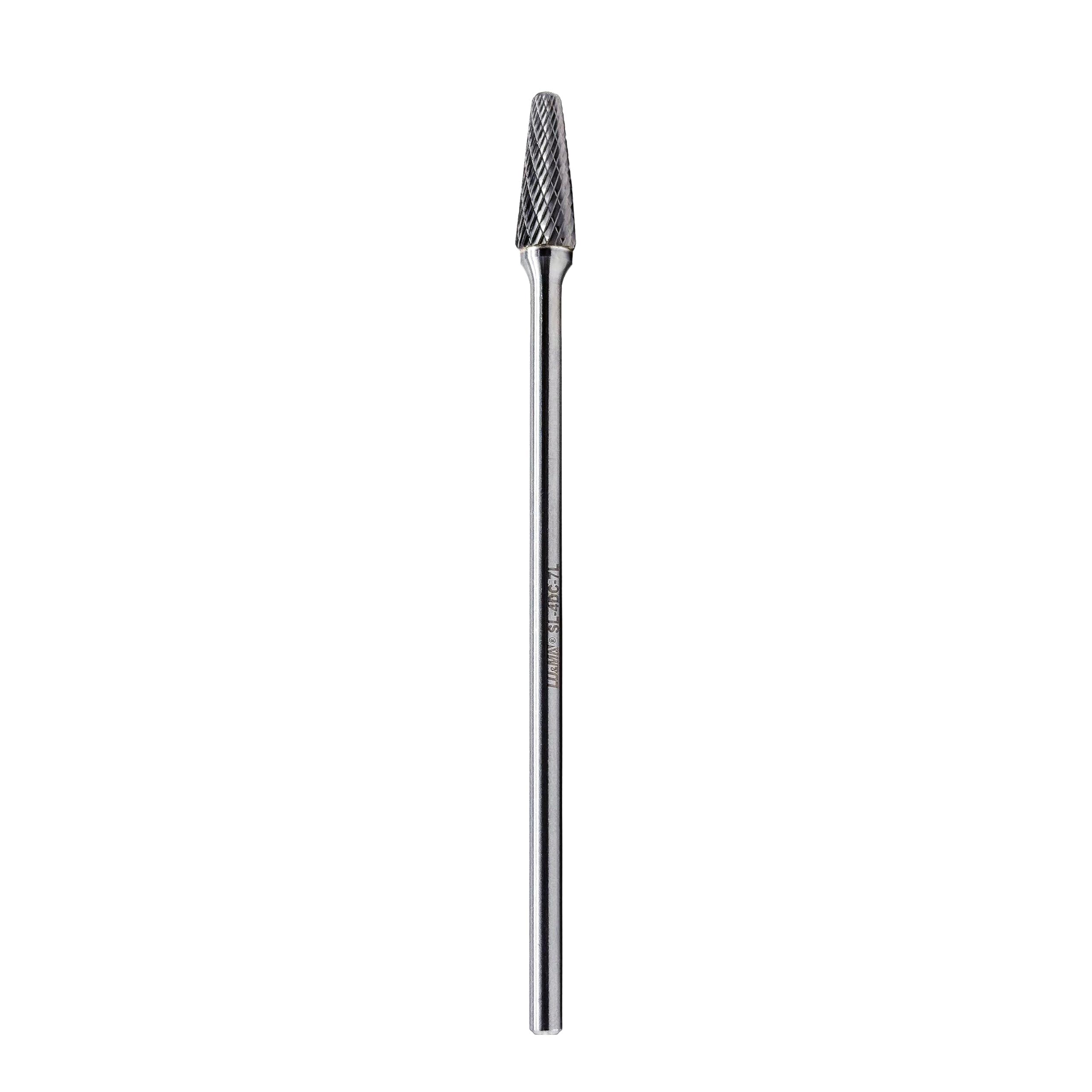 Carbide Bur: Ball-Nosed Cone, SL-4, Double Cut, 1/2" x 1 1/8" Head, 1/4 Inch Shank, 7"Long Shank,Tungsten Carbide Made, for Metal Carving, Polishing,