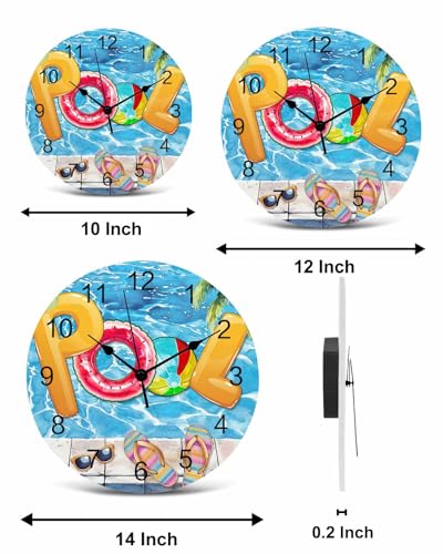 Reloj de pared redondo analógico PVC 12 pulg silencioso miniatura 7